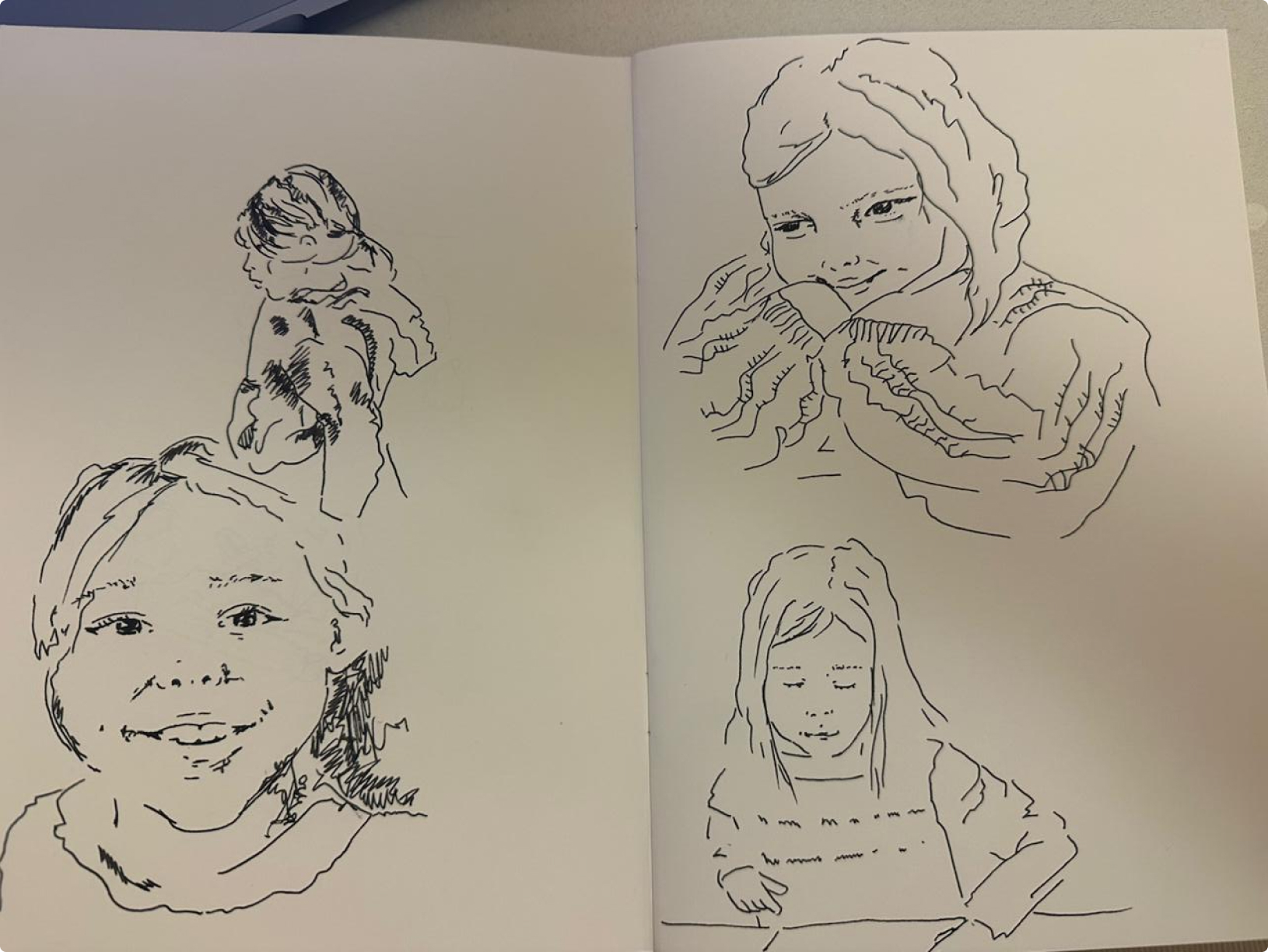 Pencil sketches of people